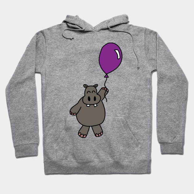 Hippo with Balloon Hoodie by Bellewood222